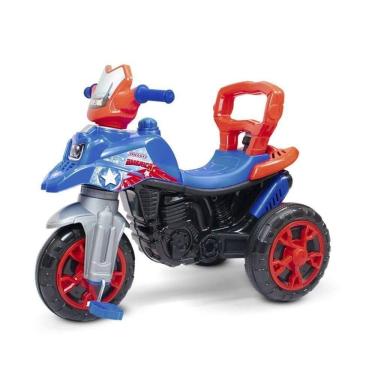 Imagem de Triciclo Infantil Moto Com Pedal E Haste - Azul