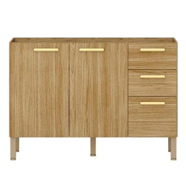 Imagem de Balcao Para Pia 3 Portas 2 Gavetas 120 Cm Urbane Ktp Freijo