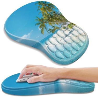 Imagem de Tapete de mouse ergonômico YIWEI com apoio de pulso em espuma viscoelá