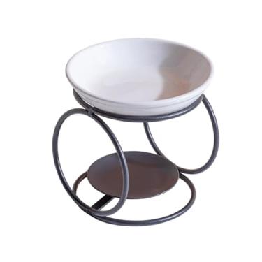 Imagem de WeiLaiKeQi Queimador de óleo com estrutura de ferro, difusor de aromas moderno, aquecedor de óleo para forno, queimador de cera perfumada, para sala de estar, Preto