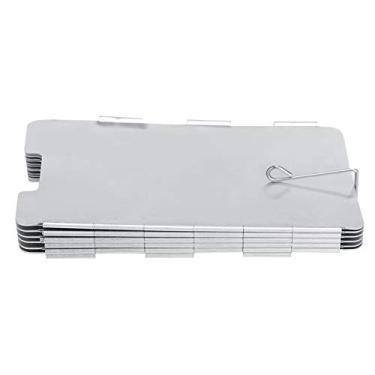 Imagem de Pára-brisas portátil, dobrável, com 11 placas, para acampamento, piquenique, churrasco, fogão, para-brisas de aço inoxidável, leve, resistente ao desgaste, para uso ao ar livre