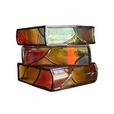 Imagem de Ｂｅｓｇａ Vaso decorativo em formato de livro, para mesa, em resina, com um lindo desenho de livros empilhados, perfeito para leitores, 3 Camadas