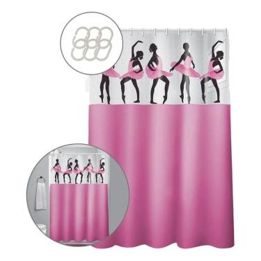 Imagem de 2X Cortina Para Banheiro Box Resistente Anti Mofo Estampadas