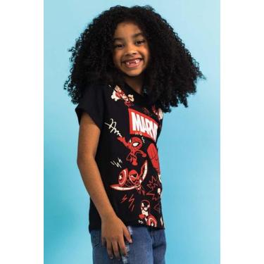 Imagem de Camiseta Infantil Marvel Os Vingadores - Piticas, 10, Preto, Menino