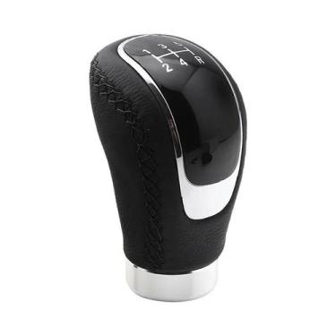 Imagem de Manopla De Câmbio De Couro Vermelho 5 Velocidades Universal Para Trans