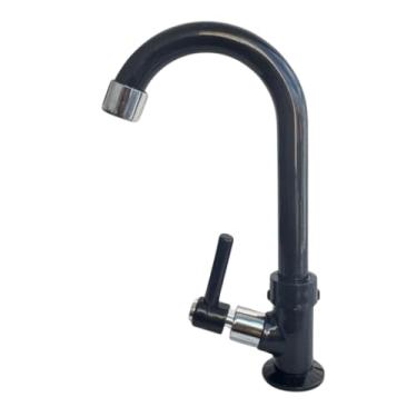 Imagem de Torneira de Balcão em "U" de 1/4 Volta Em Abs Preta com Arejador (Preta)