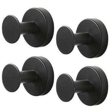 Imagem de XIAOMAIDAM Ganchos de ventosa para chuveiro, gancho de sucção resistente para vidro de janela de banheiro, roupão de banho gancho de toalha para pendurar - pacote com 4, preto