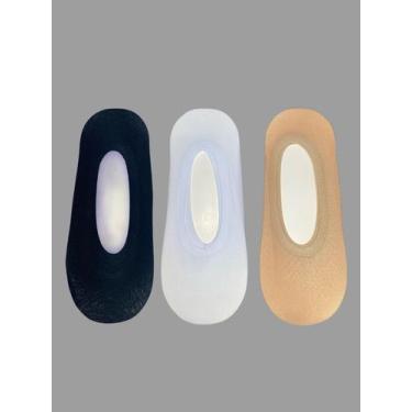 Imagem de Meia Fina Sapatilha Invisível Antiderrapante Kit 12 Pares - CATARINA M