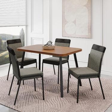 Imagem de Conjunto Sala De Jantar 4 Cadeiras Seattle Carraro Nogal