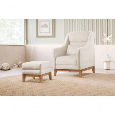 Imagem de Poltrona De Amamentação Com Puff áquila bouclé Nude 400