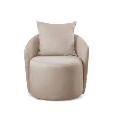 Imagem de Poltrona Redonda Para Sala Califórnia linho Bege 103