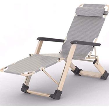 Imagem de Espreguiçadeira de jardim, espreguiçadeira dobrável, espreguiçadeira gravidade zero, poltrona reclinável portátil de tecido Oxford com almofada de veludo espreguiçadeira dobrável (cor azul), cinza