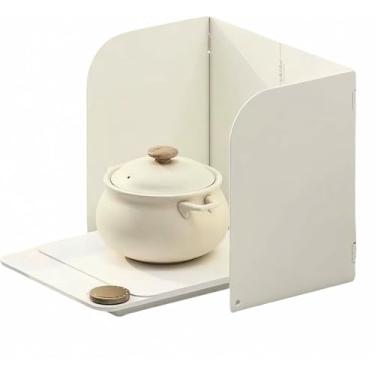 Imagem de HYUIO Protetor de fogão de 3 lados protetor contra respingos de aço inoxidável dobrável para cozinha placa isolante contra respingos de óleo, para fritura de cozinha, cozinhar