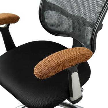 Imagem de Msiud Capas de braço para cadeira de escritório, almofadas de apoio de braço, cotovelos, antebraços, capas elásticas resistentes à sujeira, poltrona, poltrona, cobertura, lavável, elástico, protetor