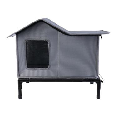 Imagem de Fxzqgnh Casinha Isolada para Cães E Gatos, Tipo Caverna, com Pés Elevados, Abrigo para Animais de Estimação Selvagens, Aconchegante para O Jardim Ou Pát