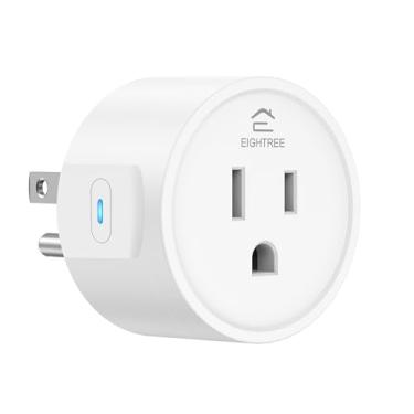 Imagem de EIGHTREE Smart Plug, Smart Plugs Que Funcionam com Alexa e Google Home, Compatíveis com Smartthings, Tomada Inteligente com Controle Remoto Wi-Fi e Função de Temporizador, Wi-Fi de (1 Pacote, Branco)