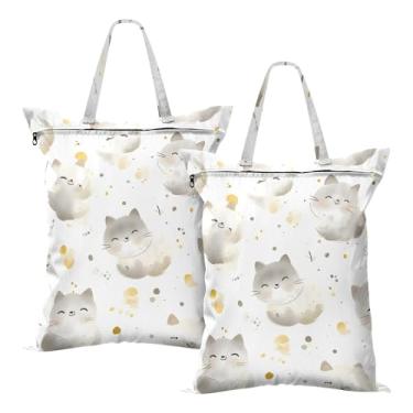 Imagem de SEHANY 2 peças de sacos grandes de lavanderia com alça, à prova d'água, bolsa de roupa para viagem e natação