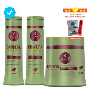 Imagem de Kit Bananeira Haskell - Shampoo, Condicionador 300ml e Máscara 500g - 