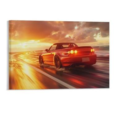 Imagem de HouLaiZhe Pôr do sol modificado Jdm Carro S2000 Cool Posters Tela Estética Decoração de Quarto Pintura de Parede Impressões Galeria Sala Decoração de Parede para Quarto Sala de Estar Escritório 11 x