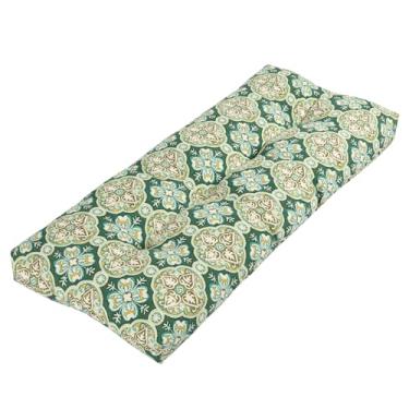 Imagem de FUNHOME Almofada de banco para ambientes internos e externos, 121 x 45 cm, antiderrapante e resistente à água, almofada de sofá tufada para móveis de jardim e pátio, balanço, sofá, janela, varanda