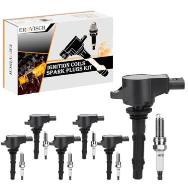 Imagem de Pacote 6 UF535 Bobina de ignição e vela de ignição - Compatível com Dodge Sprinter, Mercedes Benz CLK ML E C GLK R SLK Class - 2.5L 3.0L 3.5L V6 Engine - Substitui # 68011844AA GN10235 C1656