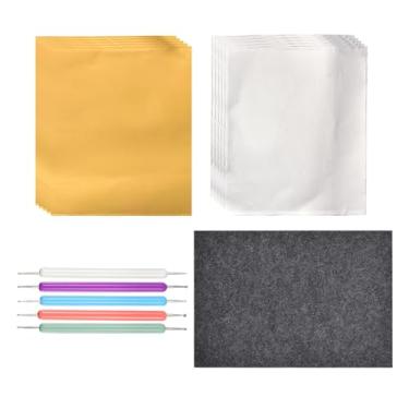 Imagem de Conjunto De Embossing Em Folha De Alumínio | Dupla Face Com Base De Feltro,Conjunto de Artesanato para Relevo a Folia com Canetas - Para Projetos Escolares Artesanato De Feriados E Cartoes