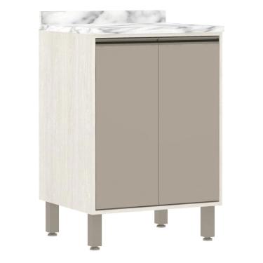 Imagem de Balcão De Cozinha Com Tampo 60 Cm 2 Portas De Abrir 1 Prateleira Linea Luciane