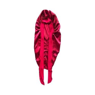 Imagem de Bonnet longo sedoso para dormir, Headwrap banda elástica larga, Satin 