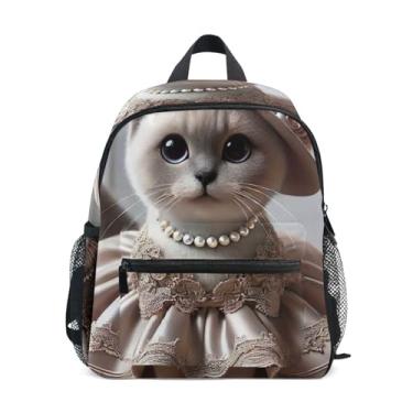 Imagem de GAIGEO Siamese Kitten Cute Cat Child Backpack Mini Backpack for Boys with Front Pocket, Safety Whistle for Ages 3-8