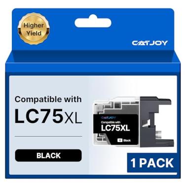 Imagem de CATJOY Cartuchos de tinta LC75 LC75XL de substituição para LC75 LC75BK XL para uso com impressora MFC-J6510DW MFC-J6710DW MFC-J6910DW MFC-J280W MFC-J425W para escritório doméstico (preto, 1 pacote)