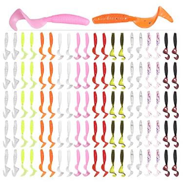 Imagem de Domary 100pcs 4 cm de iscas artificiais macias para pesca isca isca rabo de peixe isca