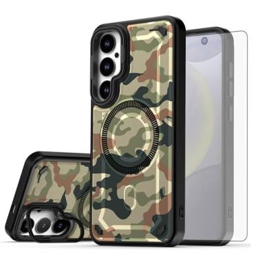 Imagem de Capa de celular para Samsung Galaxy S24 Plus/S25 Plus S24+ S25+ 5G Capa magnética com protetor de tela pintado suporte rígido de carregamento sem fio S24Plus 24S + S 24 24+ S25Plus 25S 25+ SM-S936U