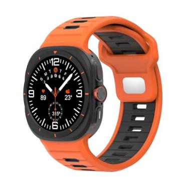 Imagem de HSPTR Pulseira esportiva de silicone para Samsung Galaxy Watch Ultra de 47 mm, pulseira de duas cores para Samsung Galaxy 7 Ultra sem lacunas, Ultra 47mm, Ágata
