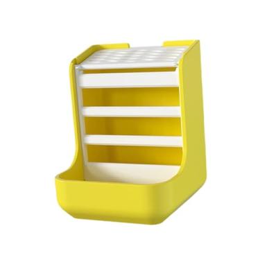 Imagem de WeiLaiKeQi Suporte para feno para coelhos e pequenos animais, fácil de instalar, dispensador de feno para coelhos e porquinhos-da-índia, Amarelo