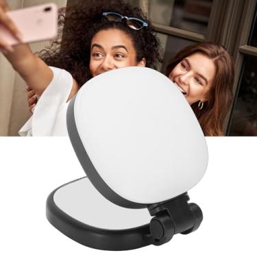 Imagem de Naroote Luz Magnética para Selfie Com Espelho 2900-7000K Dobrável 360 ° Posicionamento Flexível Luz LED CRI Alta Recarregável para Gravação de Fotografia Selfies Videoconferência (Preto)