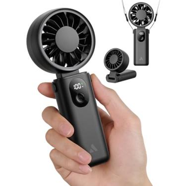 Imagem de Aecooly Ventilador portátil poderoso | Tempo máximo de resfriamento de 20H | 3 modos flexíveis | 5 velocidades de vento | Display de nível de bateria | Mini bateria pessoal recarregável por USB