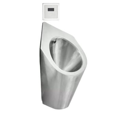 Imagem de pcagfaajmh Mictório de descarga masculino montado na parede, aço inoxidável 304, sensor inteligente à prova de respingos, vaso sanitário masculino urinol de banheiro público, doméstico/comercial
