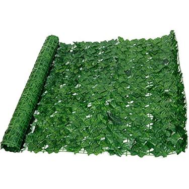 Imagem de Cercas decorativas para cerca viva de folha de hera artificial verde, painéis de cerca, painel de parede, grama falsa, pano de fundo decorativo para proteção de privacidade, casa, varanda, jardim