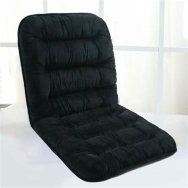 Imagem de Almofada macia para cadeira de encosto alto, almofada antiderrapante de peça única para encosto e assento, almofadas de pelúcia espessas para cadeira de balanço com amarras