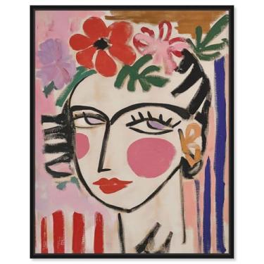 Imagem de Art Remedy Retratos modernos em tela Her Petal Heart, moldura preta, 61 cm x 76 cm