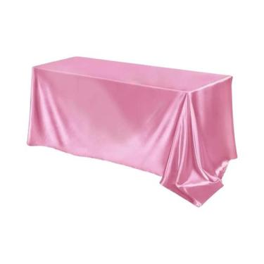 Imagem de Toalha De Mesa Retangular De Cetim Em Cor Sólida Para Casamento, Festa