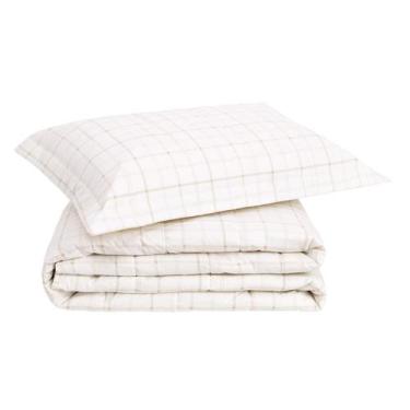 Imagem de Jogo Cobre-Leito Xadrez Siena Bege Avelã 200 Fios Queen - Westwing Col