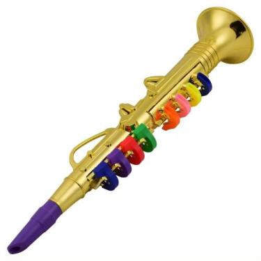 Imagem de Saxofone Infantil Clarinete Flauta Mini Acustico Instrumento Musical C