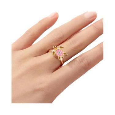 Imagem de Anel Giratório Ajustável Borboleta Margarida Para Mulheres, Anel Anti-