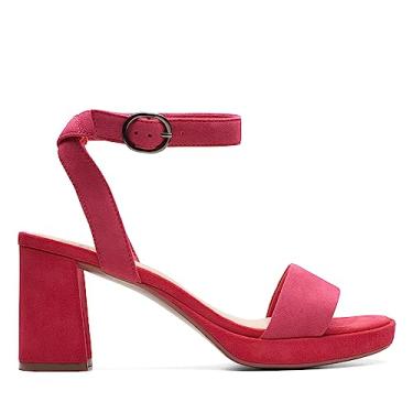 Imagem de Clarks Sandália masculina Ambyrlyn Bay com salto, Camurça fúcsia, 5