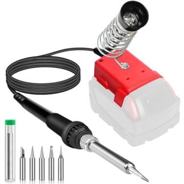 Imagem de Estação de ferro de solda sem fio para bateria Milwaukee 18V M18, ferramenta de soldagem de aquecimento rápido de 60 W com carregador USB e tipo C, temperatura ajustável para reparo de eletrônicos e