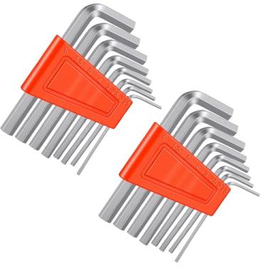 Imagem de Molain Conjunto de chaves hexagonais métricas, conjunto de chaves Allen em forma de L, conjunto de chaves Allen métricas com chaveiro cromo vanádio para reparo de móveis, bicicletas e eletrônicos