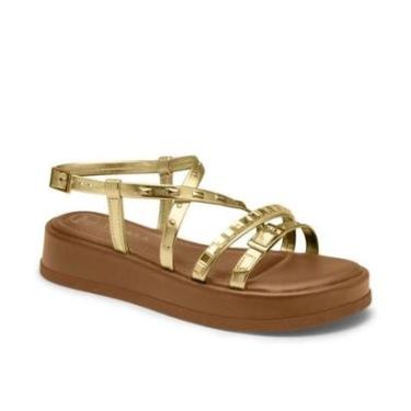 Imagem de Sandália Tanara Flat - Feminina - Champagne-Feminino