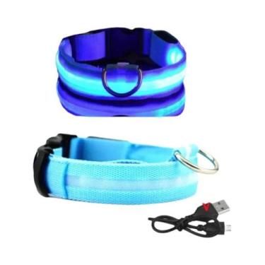 Imagem de Coleira LED USB Recarregável Para Cães Com 3 Modos, Acessório Luminoso
