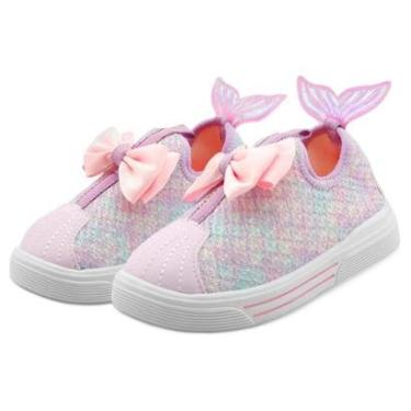 Imagem de Tênis Esportivo Menina Sereia Infantil Calce Fácil Gatatuya Tamanho:26/27;Gênero:Menina;Cor:-Feminino